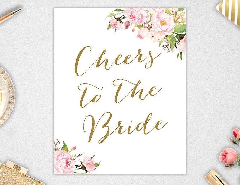 Cheers to the Bride Sign, Bridal Shower Sign, Cheers To The Bride, INSTANT DOWNLOAD, PBP85 image 1
