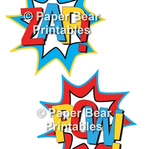 Superhero Party Photo Props Printable INSTANT DOWNLOAD image 2