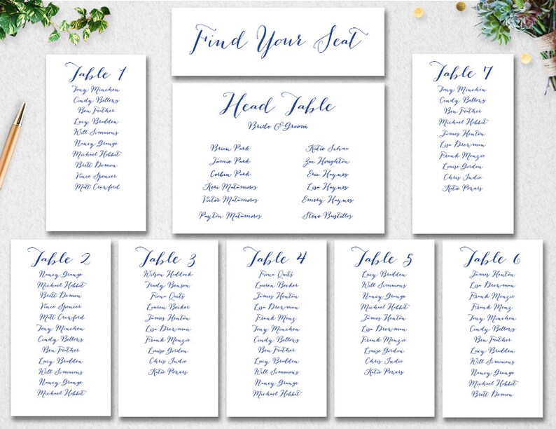 wedding seating chart template