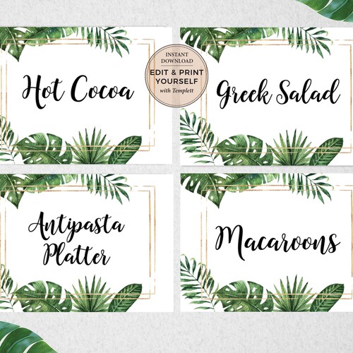 Food Labels Tropical Food Labels Editable Food Labels - Etsy Australia