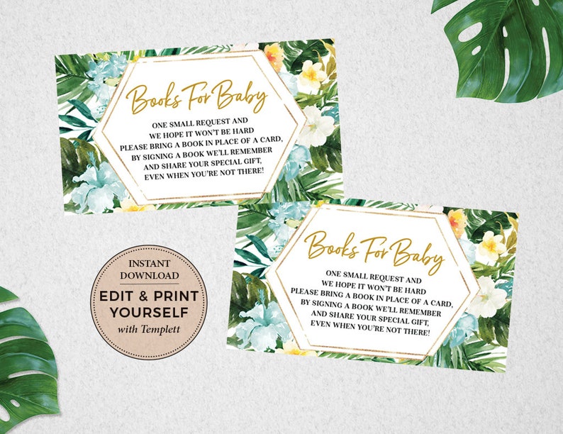 Baby Shower Bundle, Tropical, Editable Baby Shower Templates, Baby Shower Signs, Tropical Baby Shower, INSTANT DOWNLOAD, Templett, PBB98 image 9