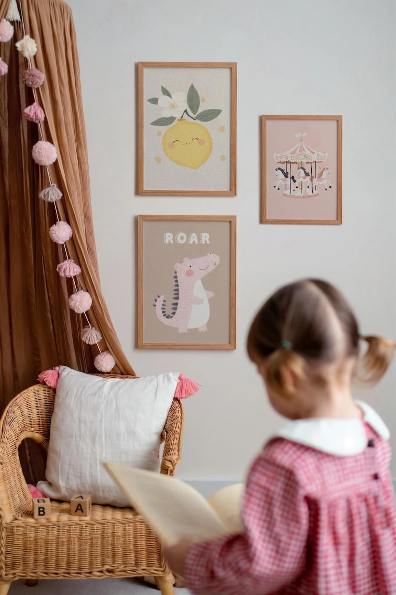 100 Hand-painted Girls Room Prints: Nursery Art Gallery (digital ...
