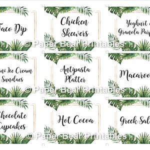 Food Labels, Tropical Food Labels, Editable Food Labels, Labels, Editable Labels, INSTANT DOWNLOAD, Templett, PBP99 image 2