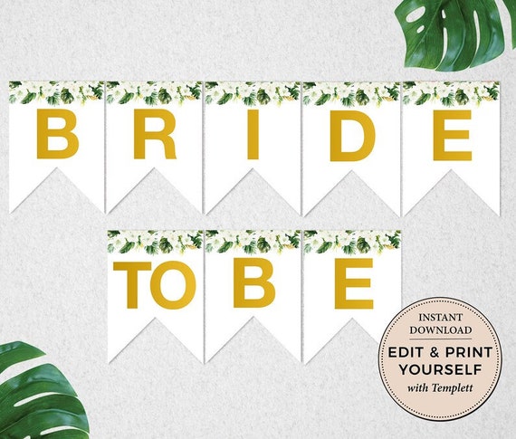 Bride to Be Banner, Editable Banner, Bride To Be, Bridal Shower Banner ...