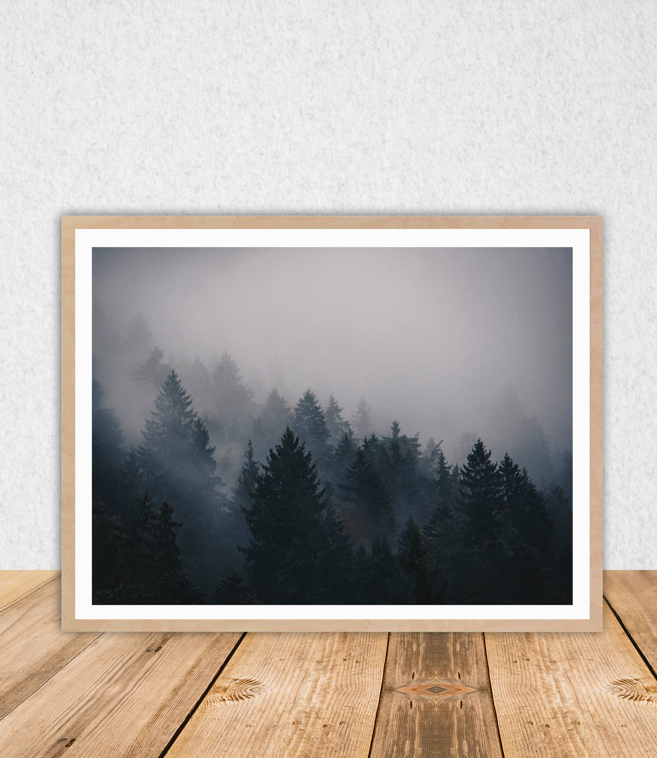 Misty Forest Wall Art // Forest // Mist // Forest Wall Decor Etsy