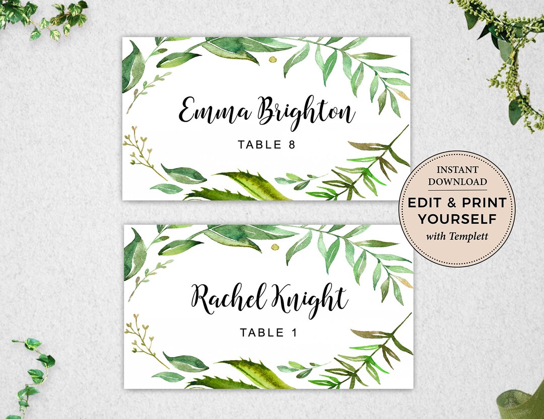 Place Cards, Name Tags, EDITABLE Place Cards, Wedding Place Cards