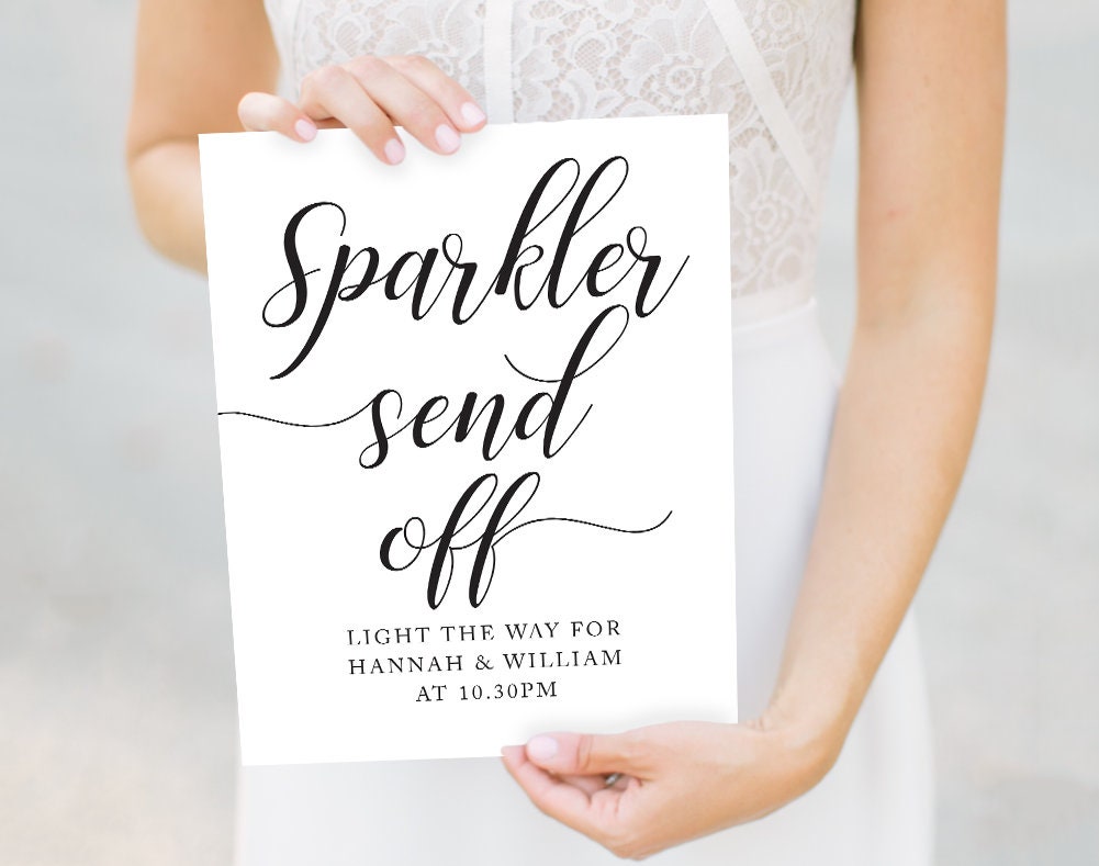 Sparkler Send Off Sign EDITABLE Template INSTANT DOWNLOAD