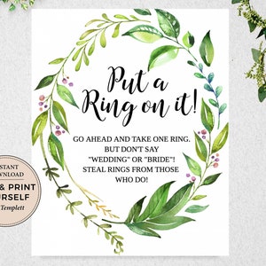 Put A Ring On It Bridal Shower Game: Printable Sign (INSTANT DOWNLOAD)