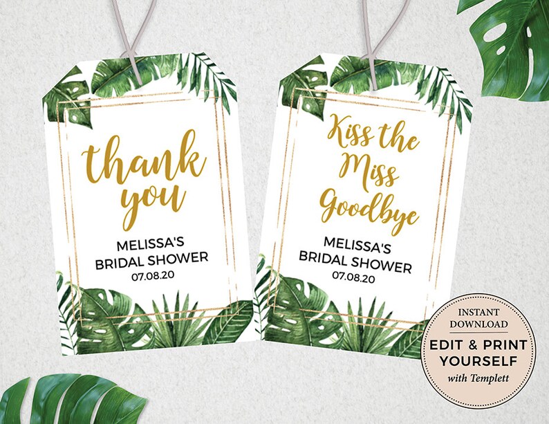Tropical Bridal Shower INSTANT DOWNLOAD #PBP99 Bridal Shower Signs Templett Editable Bridal Shower Templates Bridal Shower Bundle