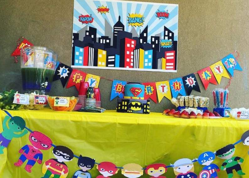 Superhero Birthday Banner, Editable Superhero Banner, Superhero Banner, Superhero Party, Superhero, Templett, INSTANT DOWNLOAD image 5