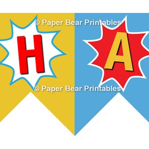 Superhero Birthday Banner, Editable Superhero Banner, Superhero Banner, Superhero Party, Superhero, Templett, INSTANT DOWNLOAD image 6