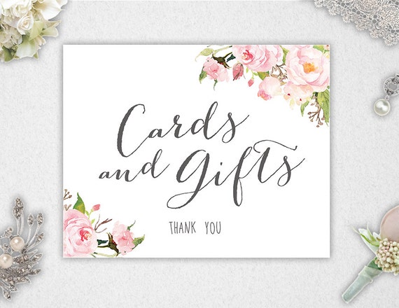 Cards and Gifts Sign // INSTANT DOWNLOAD // Printable // 5x7 // 8x10 // Wedding // Bridal Shower // #PBP94 Il_570xn