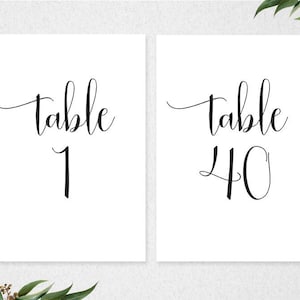 Table Numbers, Table Numbers 1-40, Printable Table Numbers, 5x7, Wedding Table Numbers, Bridal Shower Table Numbers