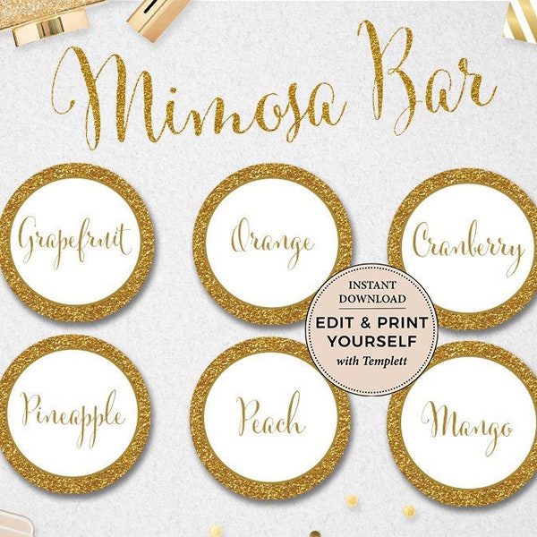 Mimosa Bar Labels - Etsy
