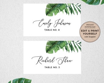 Place Cards, Editable Place Cards, Name Tags, Wedding Place Cards, Bridal Shower Place Cards, INSTANT DOWNLOAD, Templett, #PBP102