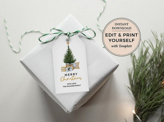 Editable Christmas Tags, Christmas Tags, Christmas Gift Tags, Christmas Name Tags, Gift Tag, Christmas Labels, Templett, INSTANT DOWNLOAD Il_570xn
