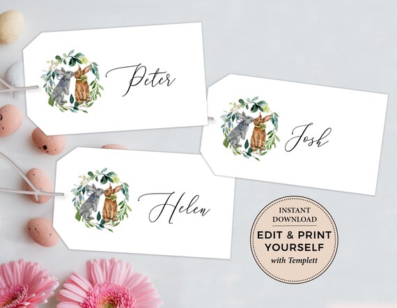 Easter Gift Tag, Editable Easter Tag, Easter Tag, Easter Name Tag, Editable Tag, Easter Gift Tag, Gift Tag, Instant Download, Templett Il_570xn
