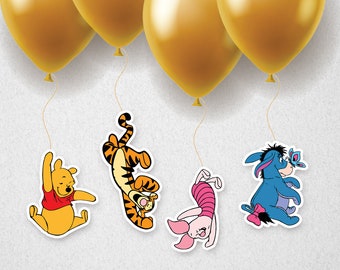 Winnie The Pooh Balloon Characters, Winnie The Pooh Cutout Prop, Hanging Decoration, Instant Download, #PBP114