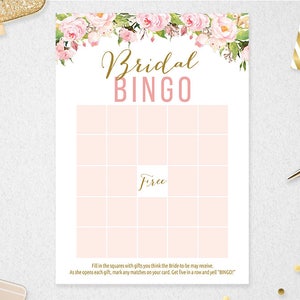 Bridal Shower Bingo, Printable, Instant Download, Bridal Shower Games, Wedding Shower Games, PBP85 image 1