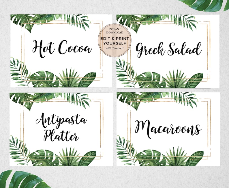 Tropical Bridal Shower INSTANT DOWNLOAD #PBP99 Bridal Shower Signs Templett Editable Bridal Shower Templates Bridal Shower Bundle