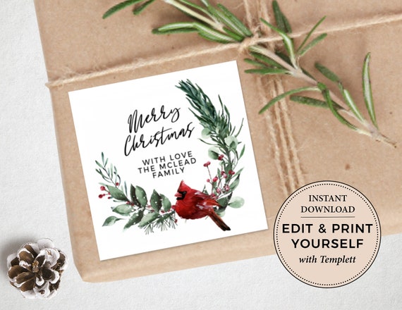 Editable Christmas Tags, Christmas Tags, Christmas Gift Tags, Christmas Stickers, Gift Tag, Christmas Labels, Templett, INSTANT DOWNLOAD Il_570xn