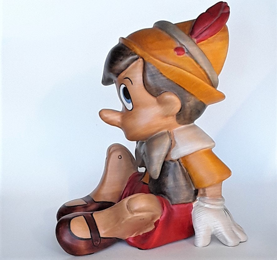 Vintage Wooden Disney's Pinocchio Statue Etsy