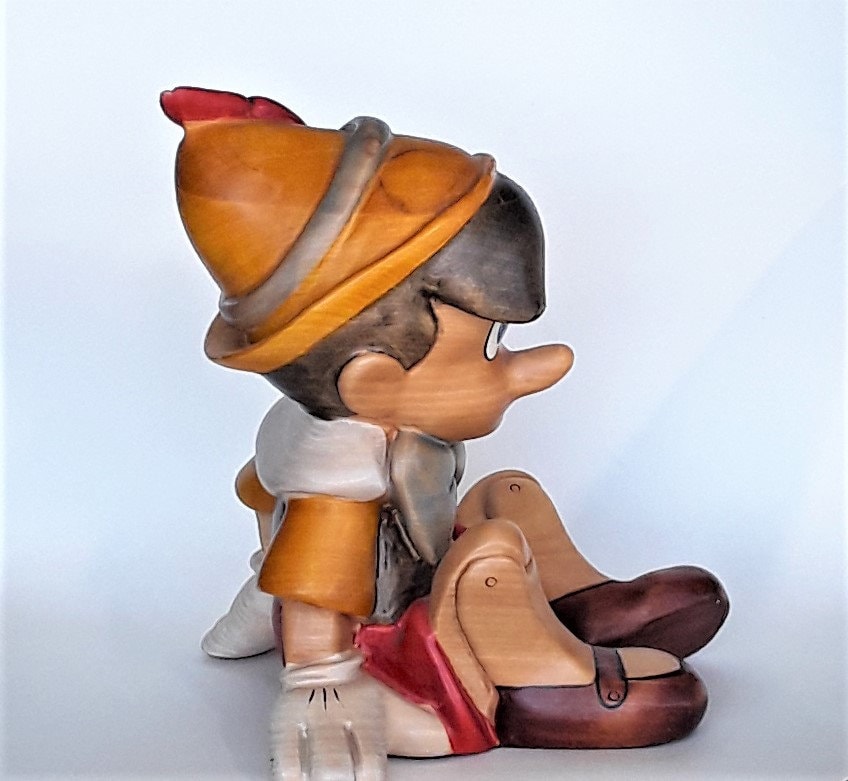 Vintage Wooden Disney's Pinocchio Statue Etsy