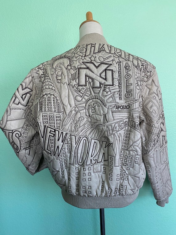 Vintage embroidered leather jacket/NY style