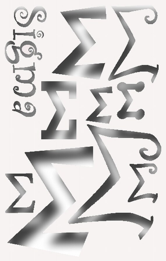Greek Letter Sigma Stencil for All your Sorority Crafting | Etsy
