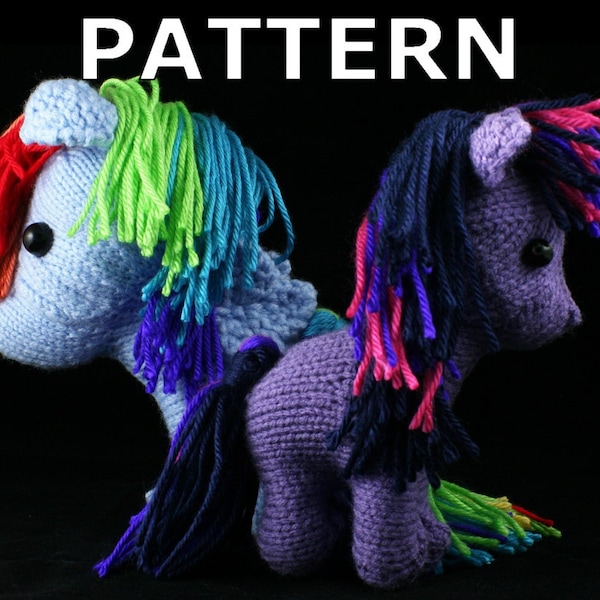 Plush pony (unicorn-pegasus) knitting pattern - PDF