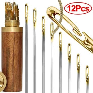 Self-Threading Needles Set | Stainless Steel Hand Sewing (12PCS)