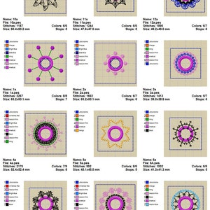 Shisha Mirror Machine Embroidery Designs for the 4x4inch (100x100mm) Hoop