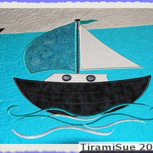 SAILING BOAT - Machine Embroidery Design - 3 sizes