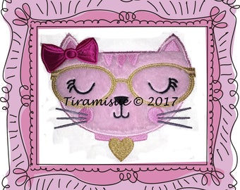 Fancy Cat Applique for the 160 x 260mm (6x10 inch)  Embroidery Hoop