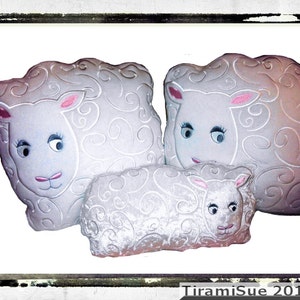 Sheep Pillow for the  Extra Large and Jumbo Hoop Machine Embroidery Design