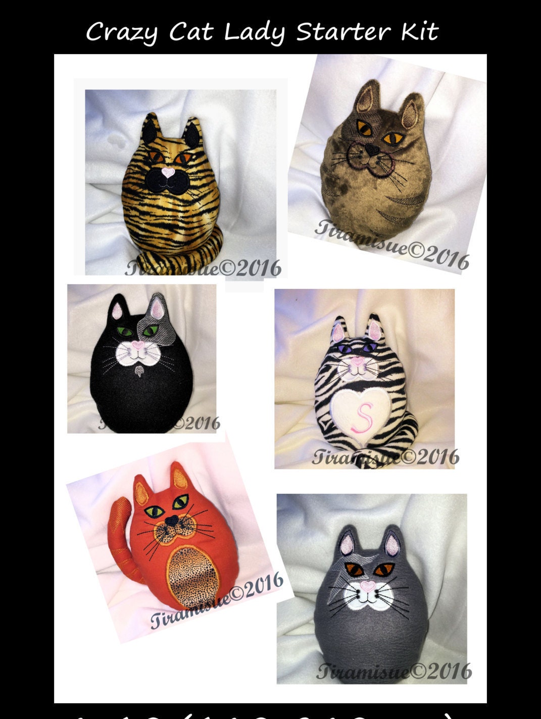 Crazy Cat Lady Starter Kit Machine Embroidery Design for the Etsy