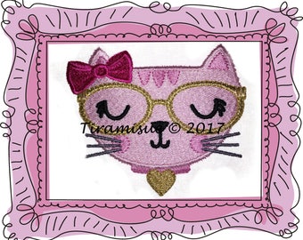 Fancy Cat Designs - 4 sizes for Machine Embroidery Hoop