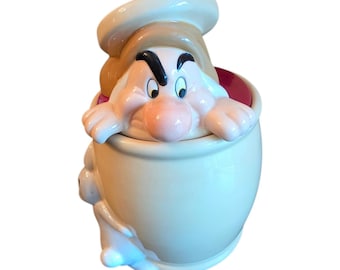 Vintage Disney Snow White Seven Dwarfs Peek-A-Boo Canister Cookie Jar GRUMPY