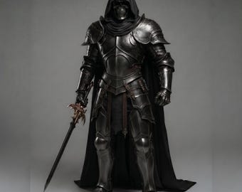Shadow Knight Armor Suit – Hooded Medieval Gothic Costume, Dark Fantasy Collector Piece