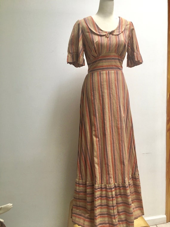 Rainbow Sunset Hues Peasant Maxi Dress // Boho Pra