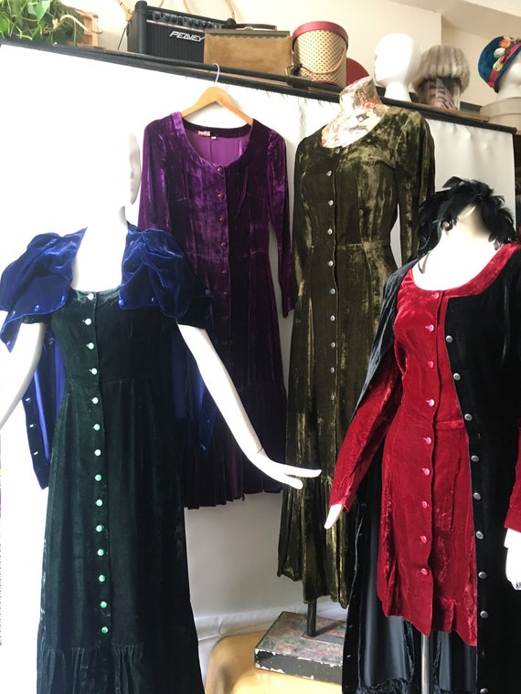 5 Velvet Dresses size Extra Small by India Imports