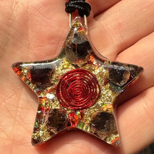 Garnet Power Star Shaped Pendant