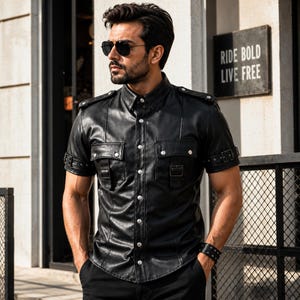 men's dress shirt with shoulder straps 1pc Men's Suit Shirt Accessory, Black Leather Suspenders Shoulder Straps
