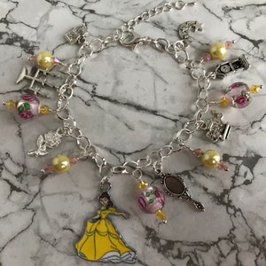 Beauty and the beast inspired charm bracelet