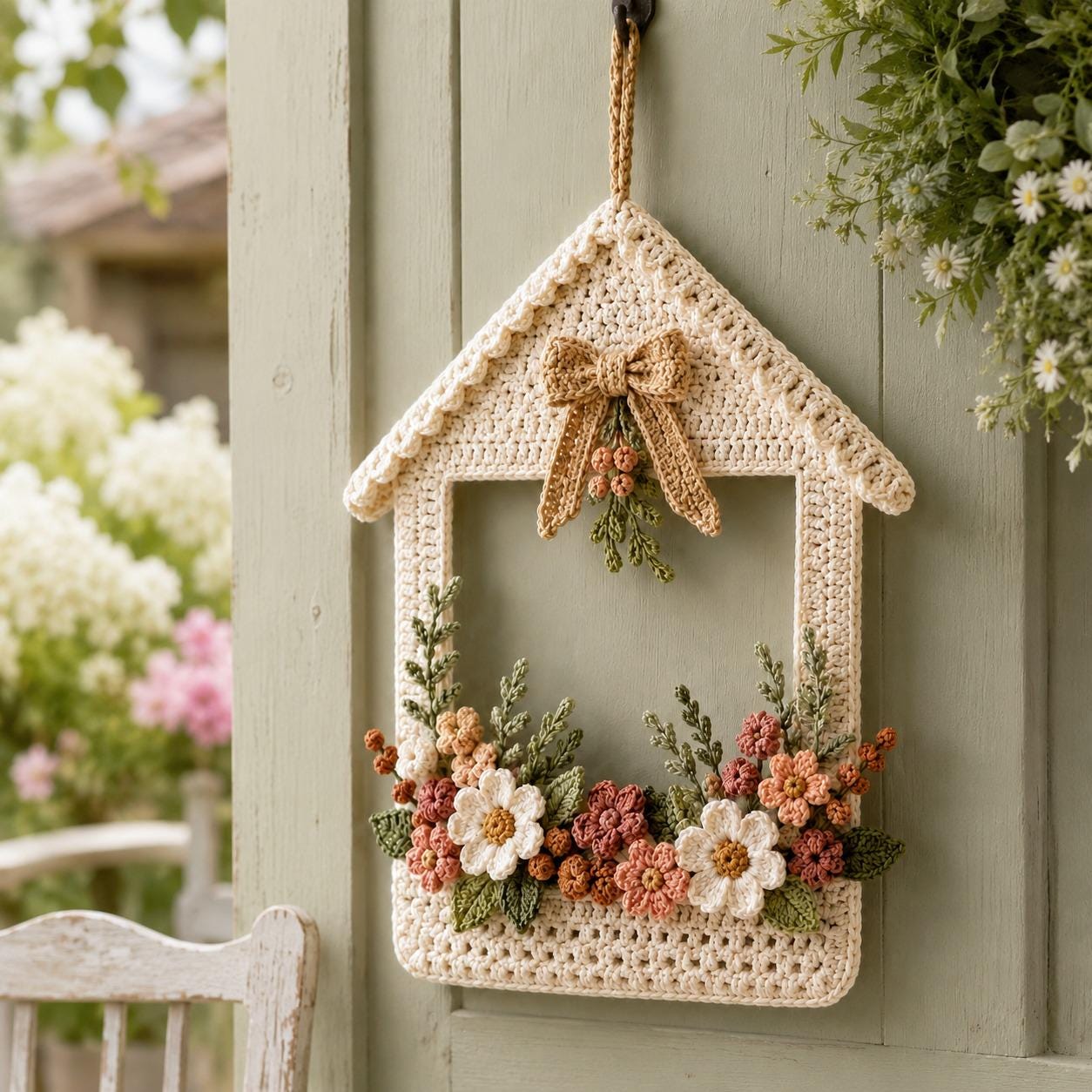 30 Framed Crochet Wall Art Patterns for Stylish, Handmade Decor 16 Cottage House Floral Wall Hanging Pattern