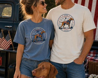 Liberty & Loyalty 250th Anniversary Vizsla Shirt | Patriotic Bird Dog Shirt | Hungarian Vizsla Gift