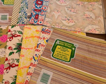 Zestaw papieru do pakowania w stylu vintage, lata 60., Boże Narodzenie, urodziny, baby shower (NIP)