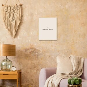 Less But Better Dieter Rams Quote Framed, Minimalist Typography Wall Art, Design Poster for Office or Studio, Ready to Hang