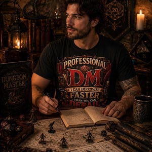Professionelles DM-T-Shirt | Ich kann schneller improvisieren, als du entgleisen kannst