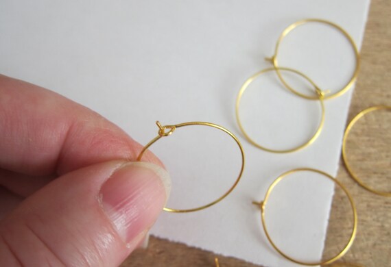 25pcs Wine glass charm rings hoops loops blanks plated brass 25mm diameter